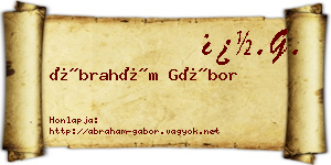 Ábrahám Gábor névjegykártya