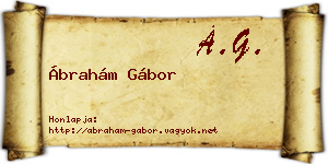 Ábrahám Gábor névjegykártya